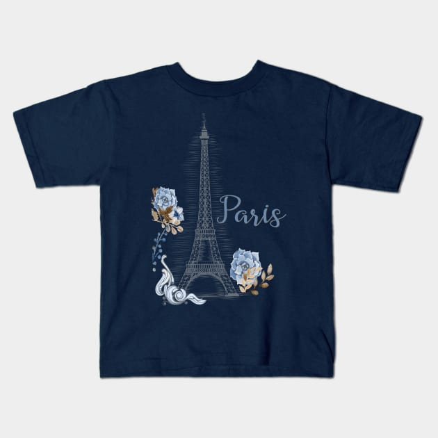 Springtime in Paris Kids T-Shirt by AlondraHanley